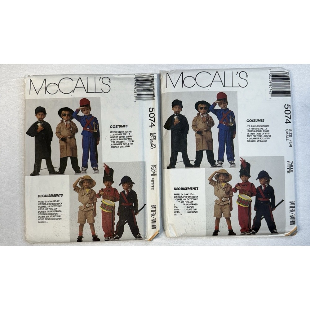McCalls 5074 Kids Costume Sewing Patterns Lot VTG 90s Uncut XS Small 2 3 4